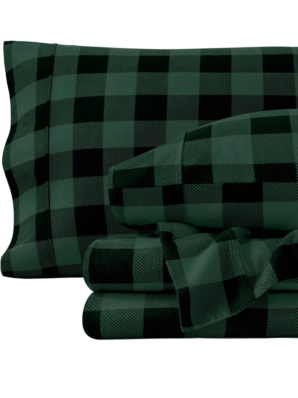 Buffalo Check Green and Black Sheet Set - Cozy Plaid Bedding